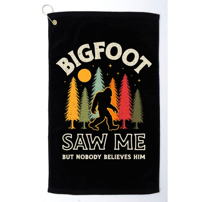 Bigfoot Saw Me But Nobody Believes Him Funny Sasquatch Retro Golf Towel