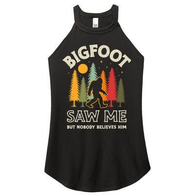Bigfoot Saw Me But Nobody Believes Him Funny Sasquatch Retro Women's Perfect Tri Rocker Tank