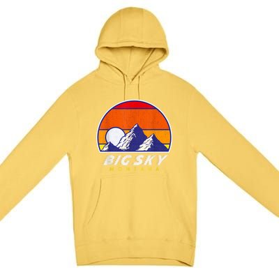 Big Sky Montana USA Ski Resort 1980s Retro Collection Premium Pullover Hoodie