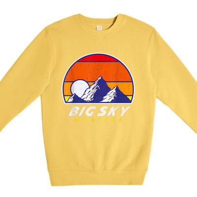 Big Sky Montana USA Ski Resort 1980s Retro Collection Premium Crewneck Sweatshirt