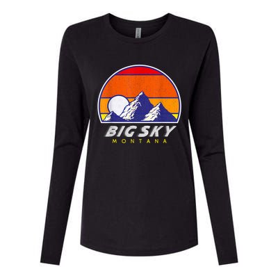 Big Sky Montana USA Ski Resort 1980s Retro Collection Womens Cotton Relaxed Long Sleeve T-Shirt