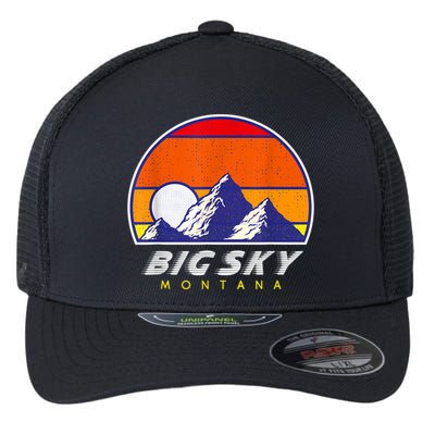 Big Sky Montana USA Ski Resort 1980s Retro Collection Flexfit Unipanel Trucker Cap