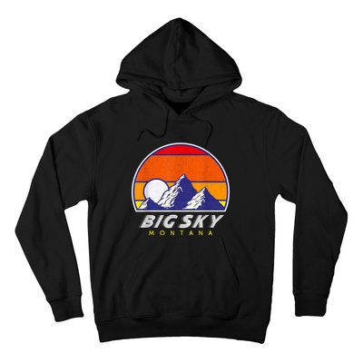 Big Sky Montana USA Ski Resort 1980s Retro Collection Hoodie