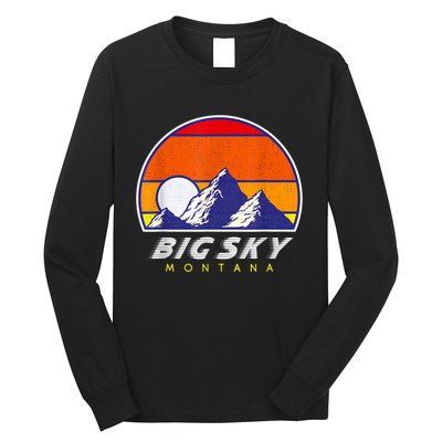 Big Sky Montana USA Ski Resort 1980s Retro Collection Long Sleeve Shirt