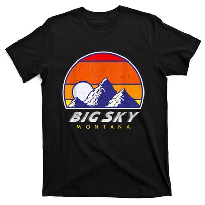 Big Sky Montana USA Ski Resort 1980s Retro Collection T-Shirt