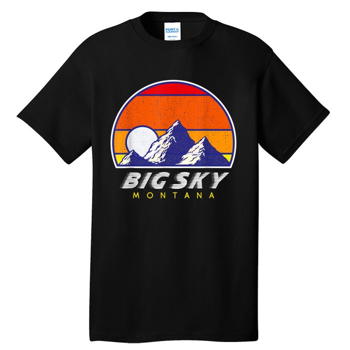 Big Sky Montana USA Ski Resort 1980s Retro Collection Tall T-Shirt