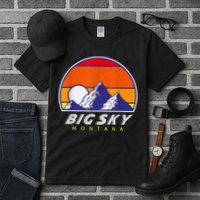Big Sky Montana USA Ski Resort 1980s Retro Collection Tall T-Shirt