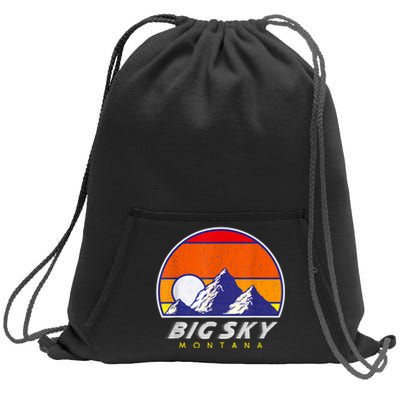 Big Sky Montana USA Ski Resort 1980s Retro Collection Sweatshirt Cinch Pack Bag