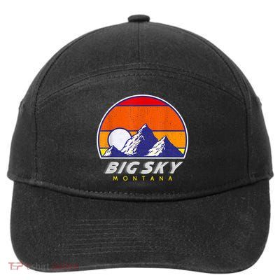 Big Sky Montana USA Ski Resort 1980s Retro Collection 7-Panel Snapback Hat
