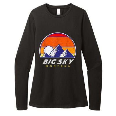 Big Sky Montana USA Ski Resort 1980s Retro Collection Womens CVC Long Sleeve Shirt