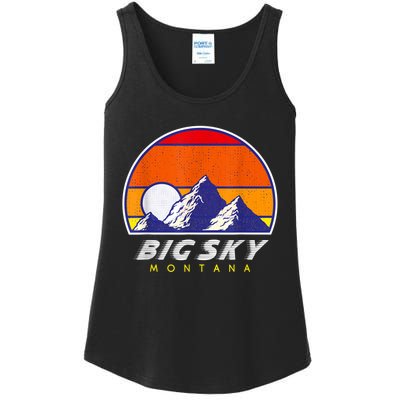 Big Sky Montana USA Ski Resort 1980s Retro Collection Ladies Essential Tank