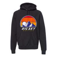 Big Sky Montana USA Ski Resort 1980s Retro Collection Premium Hoodie