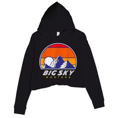 Big Sky Montana USA Ski Resort 1980s Retro Collection Crop Fleece Hoodie