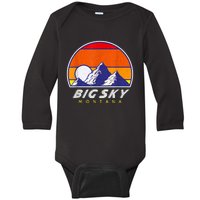 Big Sky Montana USA Ski Resort 1980s Retro Collection Baby Long Sleeve Bodysuit