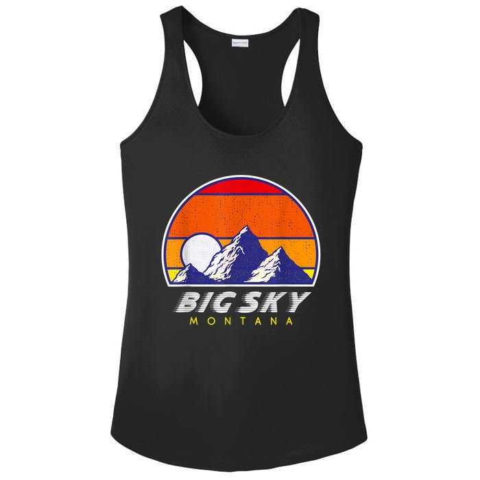 Big Sky Montana USA Ski Resort 1980s Retro Collection Ladies PosiCharge Competitor Racerback Tank