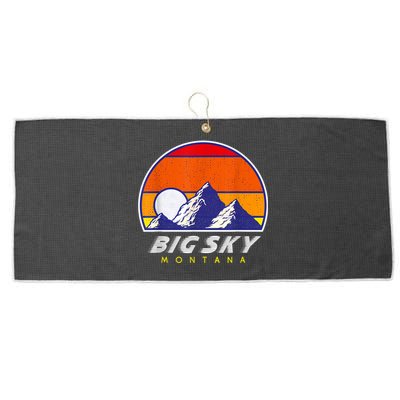 Big Sky Montana USA Ski Resort 1980s Retro Collection Large Microfiber Waffle Golf Towel