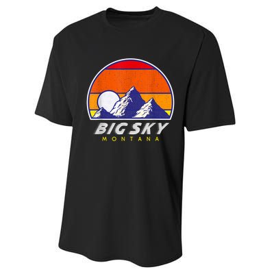 Big Sky Montana USA Ski Resort 1980s Retro Collection Performance Sprint T-Shirt