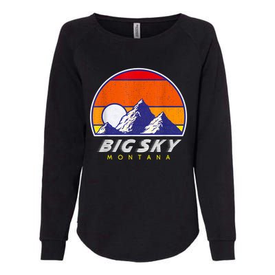 Big Sky Montana USA Ski Resort 1980s Retro Collection Womens California Wash Sweatshirt