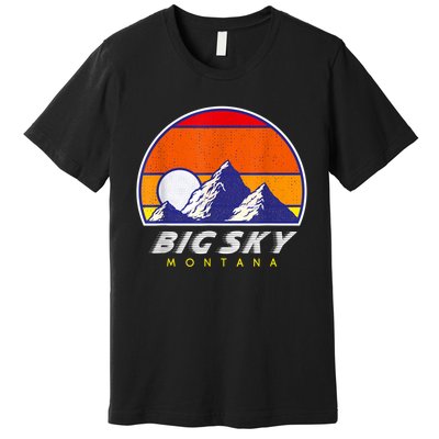 Big Sky Montana USA Ski Resort 1980s Retro Collection Premium T-Shirt