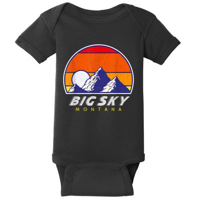 Big Sky Montana USA Ski Resort 1980s Retro Collection Baby Bodysuit