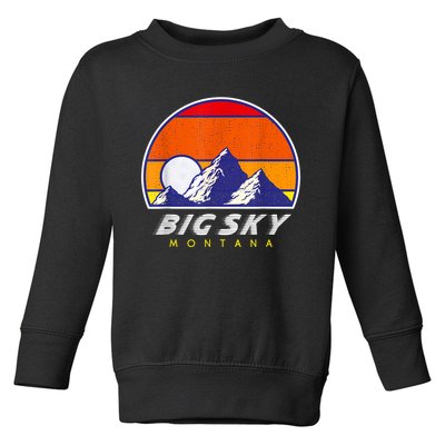 Big Sky Montana USA Ski Resort 1980s Retro Collection Toddler Sweatshirt