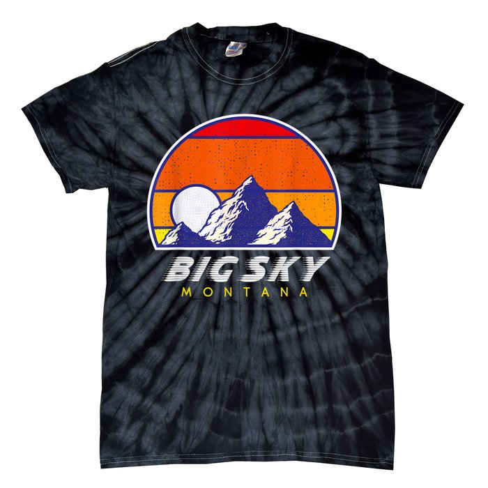 Big Sky Montana USA Ski Resort 1980s Retro Collection Tie-Dye T-Shirt