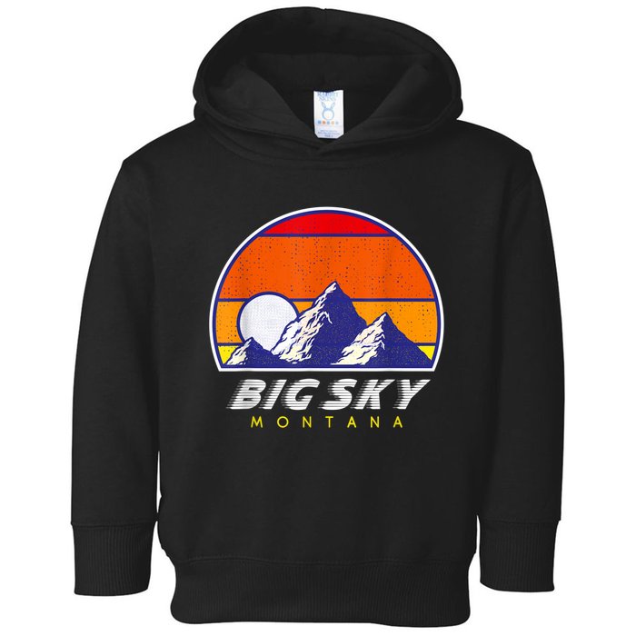 Big Sky Montana USA Ski Resort 1980s Retro Collection Toddler Hoodie