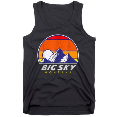 Big Sky Montana USA Ski Resort 1980s Retro Collection Tank Top