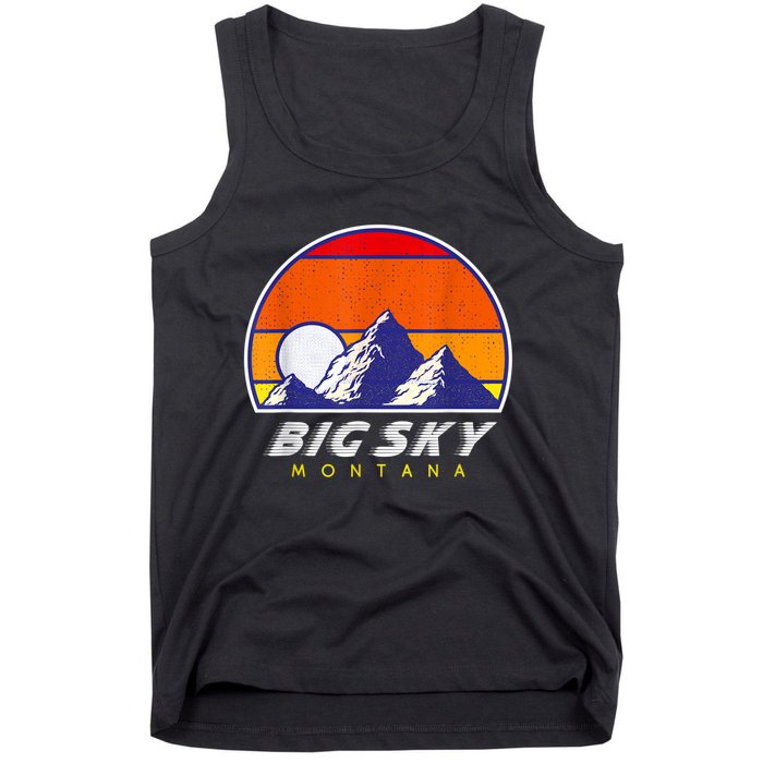 Big Sky Montana USA Ski Resort 1980s Retro Collection Tank Top