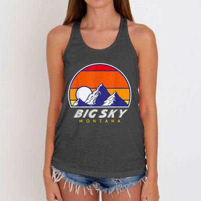 Big Sky Montana USA Ski Resort 1980s Retro Collection Women's Knotted Racerback Tank