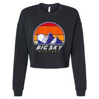 Big Sky Montana USA Ski Resort 1980s Retro Collection Cropped Pullover Crew