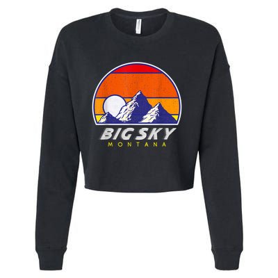 Big Sky Montana USA Ski Resort 1980s Retro Collection Cropped Pullover Crew