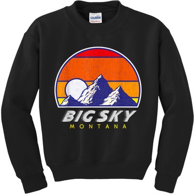 Big Sky Montana USA Ski Resort 1980s Retro Collection Kids Sweatshirt