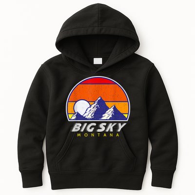 Big Sky Montana USA Ski Resort 1980s Retro Collection Kids Hoodie