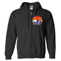 Big Sky Montana USA Ski Resort 1980s Retro Collection Full Zip Hoodie