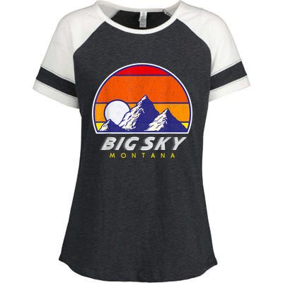 Big Sky Montana USA Ski Resort 1980s Retro Collection Enza Ladies Jersey Colorblock Tee