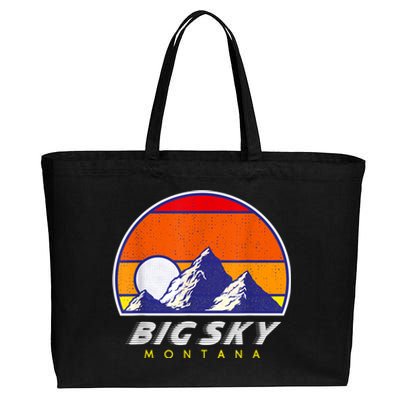 Big Sky Montana USA Ski Resort 1980s Retro Collection Cotton Canvas Jumbo Tote