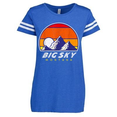 Big Sky Montana USA Ski Resort 1980s Retro Collection Enza Ladies Jersey Football T-Shirt