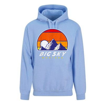 Big Sky Montana USA Ski Resort 1980s Retro Collection Unisex Surf Hoodie