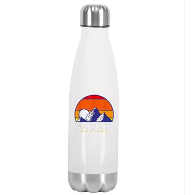 Big Sky Montana USA Ski Resort 1980s Retro Collection Stainless Steel Insulated Water Bottle