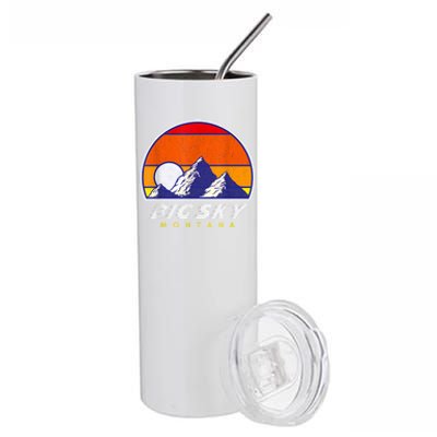 Big Sky Montana USA Ski Resort 1980s Retro Collection Stainless Steel Tumbler