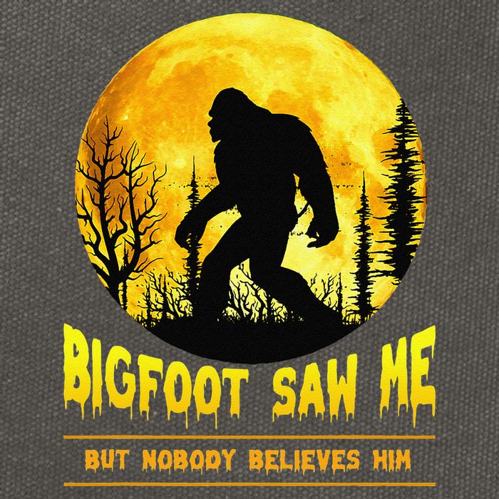 Bigfoot Saw Me Nobody Believes Him Funny Halloween Costume Cotton Canvas Backpack
