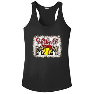 Bleached Softball Mom Leopard Baseball Mom Women Mothers Day Ladies PosiCharge Competitor Racerback Tank