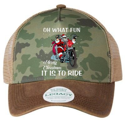 Biker Santa Motorcycle Fan Merry Christmas Xmas Holidays Legacy Tie Dye Trucker Hat