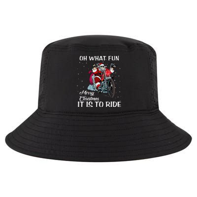 Biker Santa Motorcycle Fan Merry Christmas Xmas Holidays Cool Comfort Performance Bucket Hat