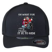 Biker Santa Motorcycle Fan Merry Christmas Xmas Holidays Flexfit Unipanel Trucker Cap