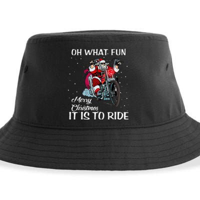 Biker Santa Motorcycle Fan Merry Christmas Xmas Holidays Sustainable Bucket Hat