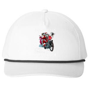 Biker Santa Motorcycle Fan Merry Christmas Xmas Holidays Snapback Five-Panel Rope Hat