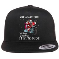 Biker Santa Motorcycle Fan Merry Christmas Xmas Holidays Flat Bill Trucker Hat