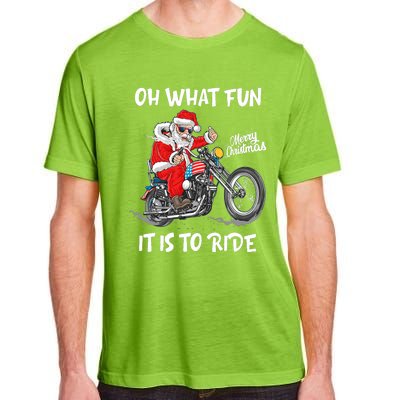 Biker Santa Motorcycle Fan Merry Christmas Xmas Holidays Adult ChromaSoft Performance T-Shirt